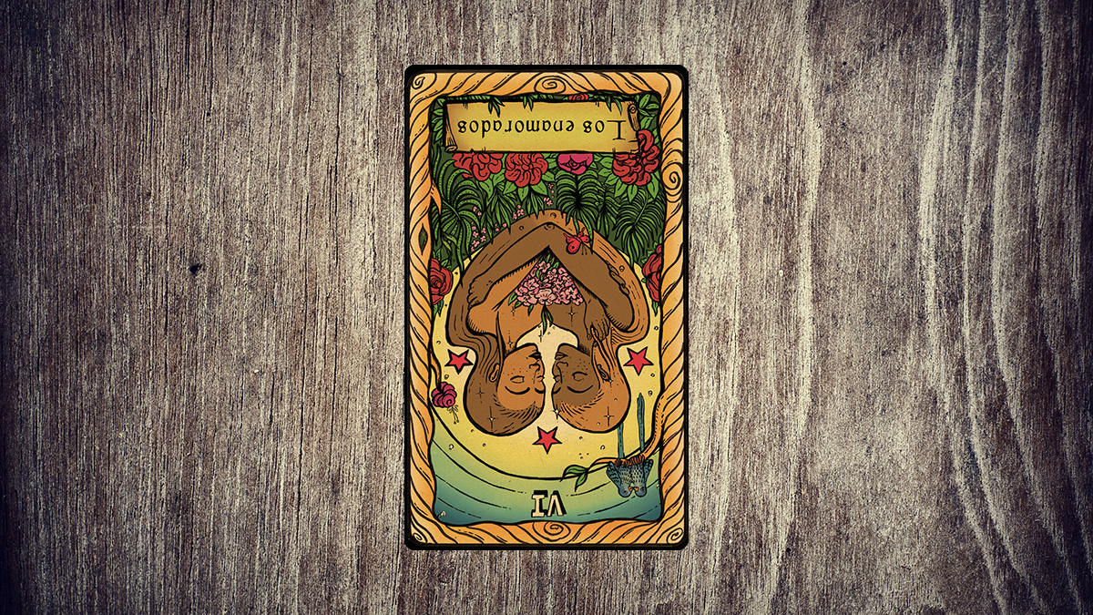 The Lovers Reverse means that you are misaligned with your emotions and possibly life.