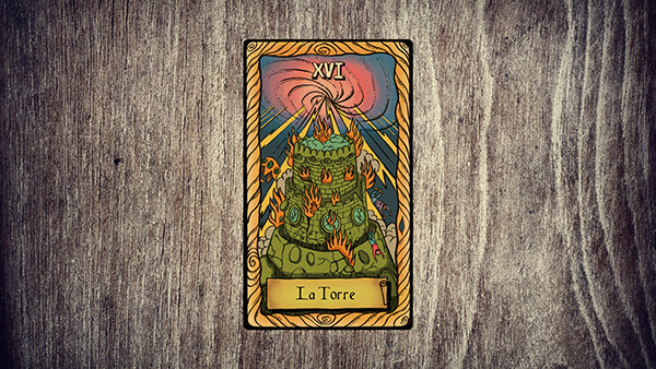 Significado de la carta del tarot La Torre del derecho.