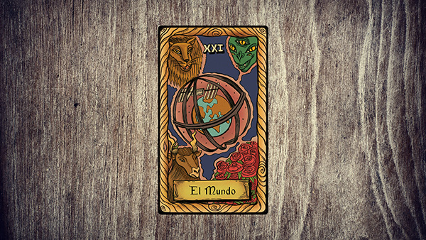 Significado carta tarot El Mundo del derecho.