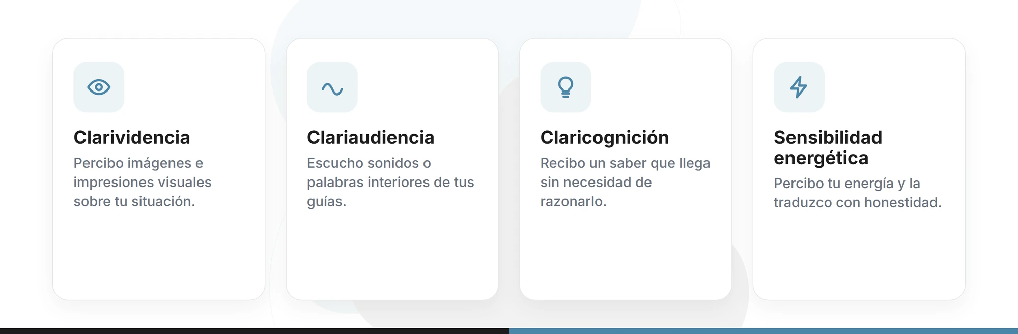 Recibe una lectura psíquica auténtica Los cuatro clarisentidos que Fernando Albert usa en una lectura psÃquica: clarividencia, clariaudiencia, claricognición y sensibilidad energética