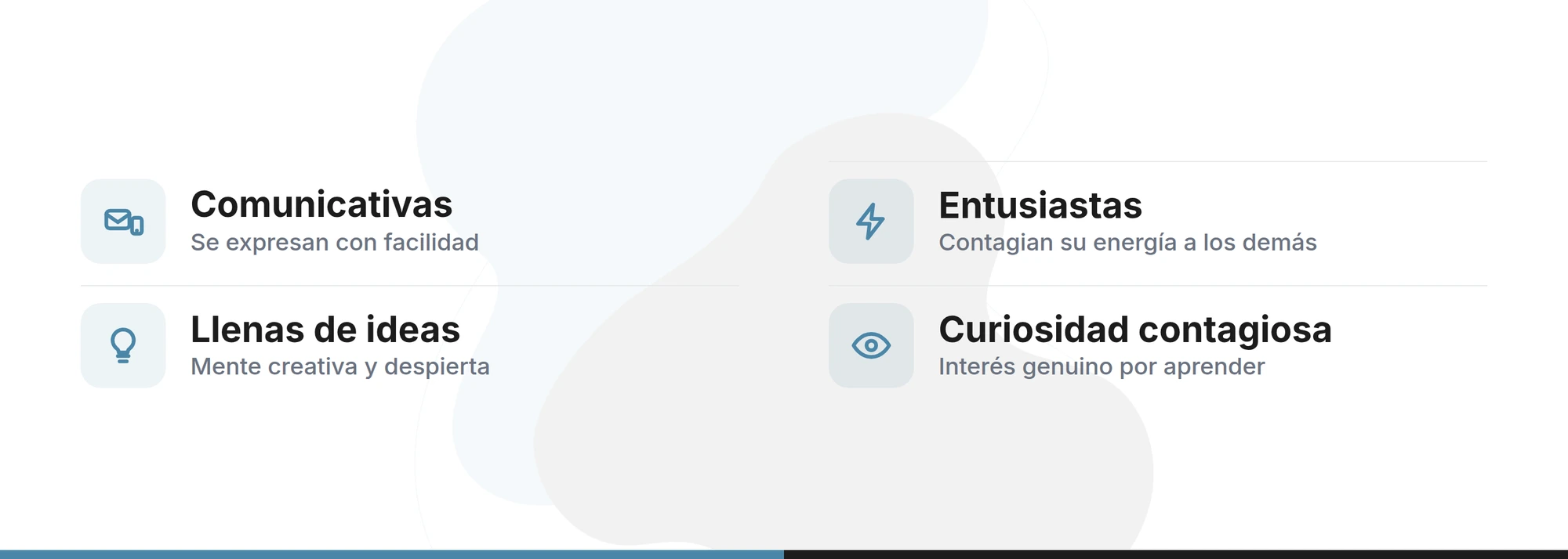 Rasgos de personalidad del aura amarilla: comunicativas, entusiastas, llenas de ideas, curiosidad contagiosa
